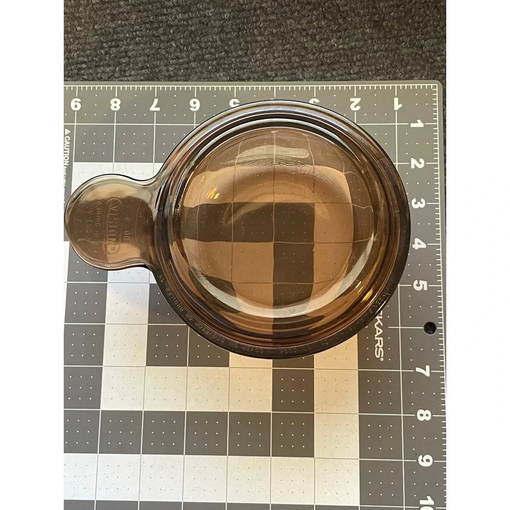 Corning Vision Amber Glass Grab-It Bowl with Lid V-150-B USA Vintage Cookware